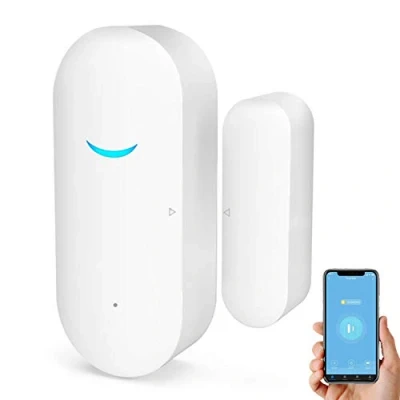 Image of WiFi Door and Window Sensors,Tuya Smart Alarm with Free Notification APP Control Home Security System, No Hub Required,Compatible Alexa, Google (1 pack)