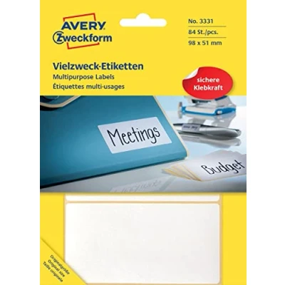 Image of Avery Zweckform 3331 Multipurpose Labels 98 x 51 mm Pack of 84