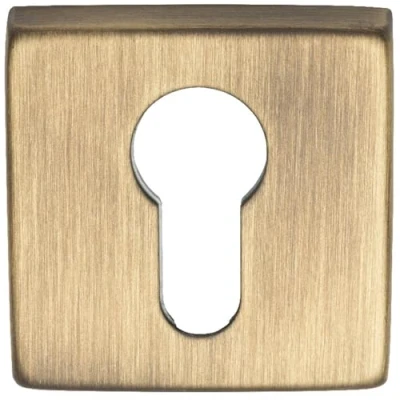 Image of Screwless Round Euro Profile Escutcheon Antique Brass 50mm Door Key Plate