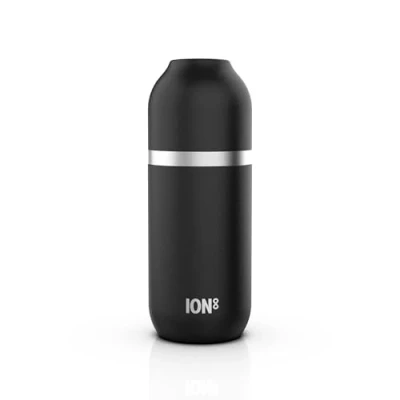 Image of ION8 Vacuum Insulated ThermoShield Flask for Hot Drinks or Cold Drinks, Large Mug, 2 Cups Capacity, Magnetic Cap, and Soft Base Pad Stylish Eco Friendly, Black