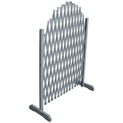 Image of vidaXL Trellis Fence Solid Firwood Decorative and Practical Garden Addition, Adjustable Expandable Design Grey, Size: 1.8x1 m