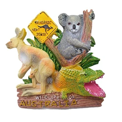 Image of Australia Animal kangaroo Koala crocodile Fridge Magnet Travel Souvenir Gift,Home &amp; Kitchen Decoration Magnetic Sticker Refrigerator Collection