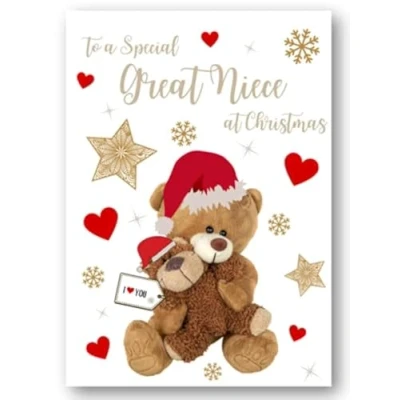 Image of Second Ave Great Niece Bear Heart Christmas Xmas Holiday Festive Greetings Card