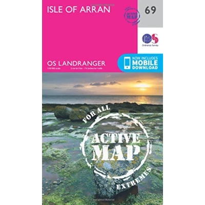 Image of Landranger Active 69 Isle of Arran Map With Digital Version