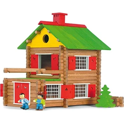 Image of Jeujura J8004 175 Pieces My Wooden Chalet, in Cardboard Box, Multi Color