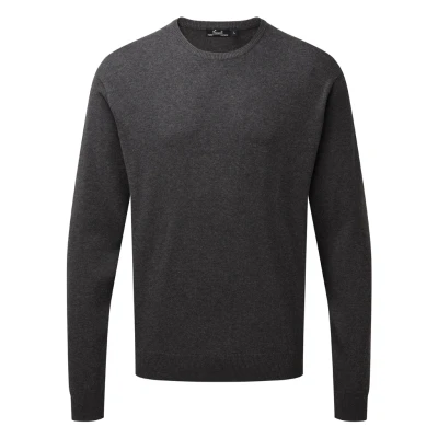 Image of Premier Adults Unisex Cotton Rich Crew Neck Sweater (Charcoal) Size X Large