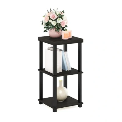 Image of Furinno Turn N Tube Classic 3 Tier End Table, Side Espresso/Black