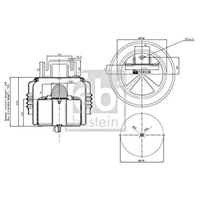 Image of 7422047993 Boot, air suspension FEBI BILSTEIN 104536 Front Axle
