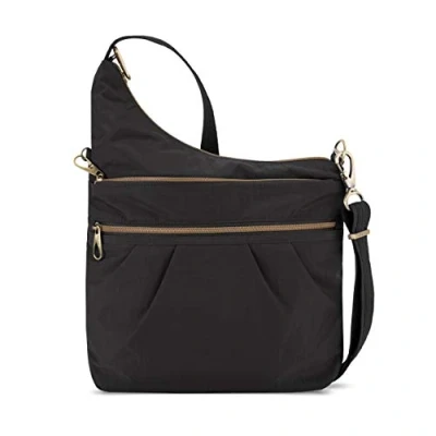 Image of Travelon Anti theft Signature 3 Compartment Crossbody, Black, One Size, Crossbody