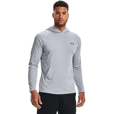 Image of Under Armour Men&#039;s UA Velocity Hoodie, Mod Gray / Pitch 011, Large