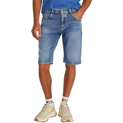 Image of Tommy Jeans Mens Ronnie Bi0134 Dm0dm20961 5 Pocket Shorts, Denim (Denim Medium), 29W UK