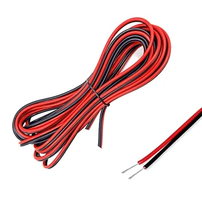 Image of Sixfolo 15M 22AWG Electrical Wire Cable 2 Core Black Red Flexible Cord Stranded Tinned Copper PVC LED for Single Color Strip Extension 0.3mm²