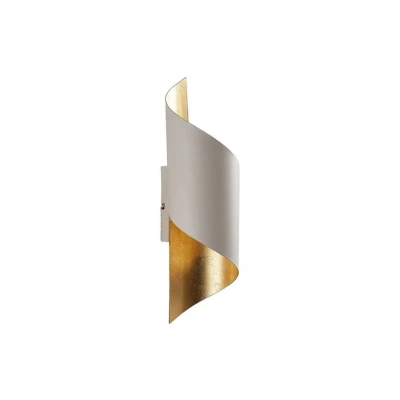 Image of Lindby Vanni metal wall light, twisted, white and gold