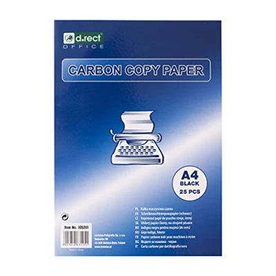 Image of D.RECT Carbon Paper Black Writing Tracing A4 25 Sheets per Pack
