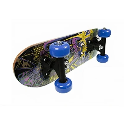 Image of Kids Mini Complete Skateboard for Beginners 9 Ply Maple Deck Double Kick Board Boys and Girls Tricks Skateparks Balance Development