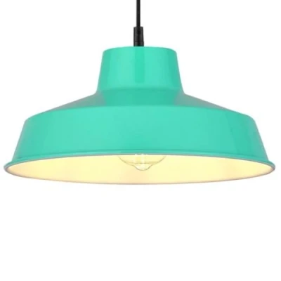 Image of Loxton Lighting Classic Metal Pluto Lampshade Pendant Shade 30cm (12inch) Diameter (Duck Egg)
