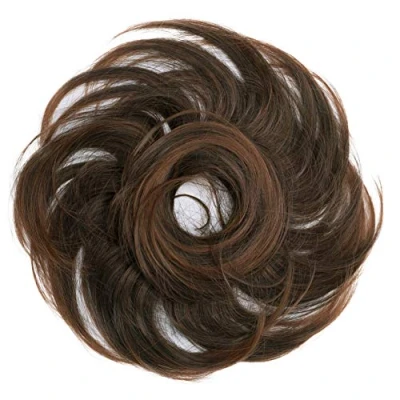 Image of CAISHASynthetic Fiber Hairpiece Scrunchie Scrunchy Updo Slightly Wavy Brown Mix G26B
