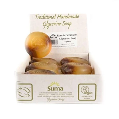 Image of SUMA Rose &amp; Geranium Glycerine Soap 90g (PACK OF 12)