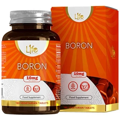 Image of LN Boron Supplements 180 High Strength Vegan Tablets 10mg Supplement per Capsule Non GMO, Gluten, Dairy &amp; Allergen Free Manufactured in The UK