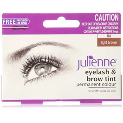 Image of Julienne Eyelash and Eyebrow Permanent Light Brown 04 Colour Tint 15ml