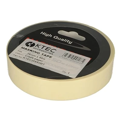 Image of KTEC25X50MT KTEC MASKING TAPE 25MM X 50M (GENERAL PURPOSE), CREPE PAPER 0.12MM THICKNESS