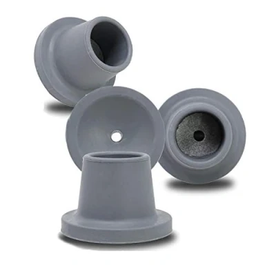 Image of Replacement Feet for Shower Chair Bath Seat, stools and Transfer Bench, Non Skid Bench Tub Benches Rubber Suction Cup Feet, Metal Insert Reinforced (1 1/8&quot; I.D, Grey)