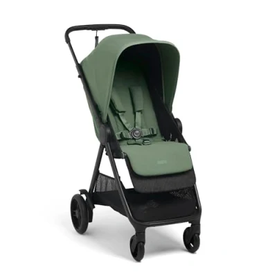 Image of Mamas &amp; Papas Libro, Lightweight Travel Stroller, Buggy, One Handed Fold, Compact Storage, Lie Flat Seat, Newborn to 4 Years, Bay Green