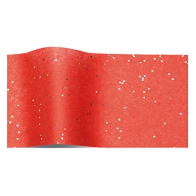 Image of 10 Gemstone Wrapping Tissue Paper Sheets Luxury Sparkly Glitter GEM 35x45cm (Red)
