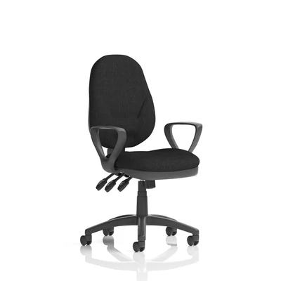 Image of Eclipse Plus Extra Large Lever Task Operator Chair with Loop Arms Black