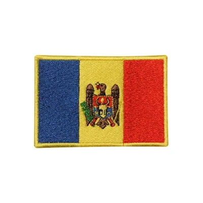 Image of Moldova National Country Flag Patch Iron On Sew Embroidery Badge