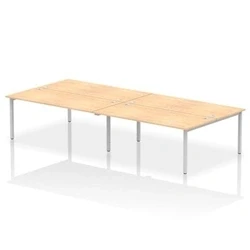 Image of Impulse Bench B2B 4 Person 1800 Silver Frame Office Desk Maple