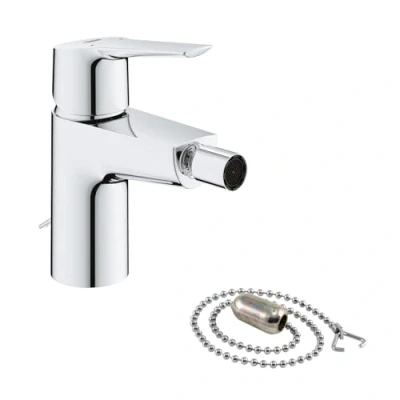 Image of GROHE Start Quickfix Single Lever Bidet Mixer with Retractable Chain, Water Saving, Chrome 32281002