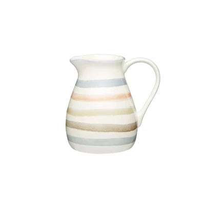 Image of KitchenCraft Classic Collection Striped Ceramic Milk Jug, 500 ml (17 fl oz) Cream