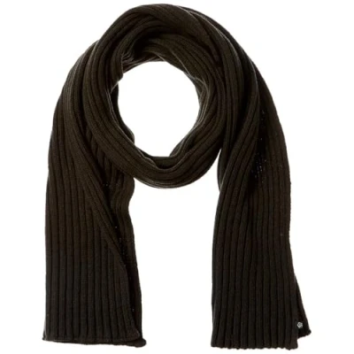 Image of Ted Baker London Mens Womens Unisex Kauff Cardigan Stitch Scarf Wool and Cashmere Blend in Khaki green