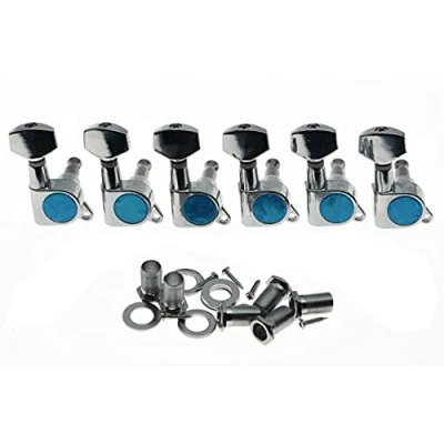 Image of Chrome 6 Inline Tuning Keys Guitar Tuners Machine Heads for Strat Tele
