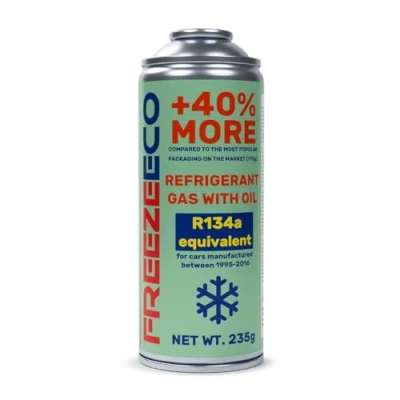 Image of FREEZEECO Replacement Kit for Car Air Conditioner with Oil, Type A Valve, 235 g Enhanced Cooling Effect Built in Check +40% Efficiency