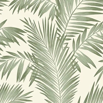 Image of Tropical Palm Tree White Green Wallpaper Leaves Leaf Luxury Weight YöL