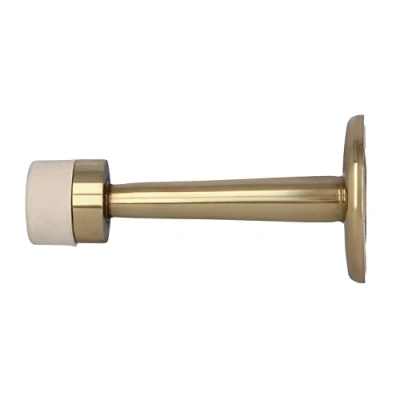 Image of Amig Premium Metal Wall Mounted Doorstop 73mm Height, Rubber Buffer Stylish Design, Easy Installation Gold, Stainless Steel Look, White