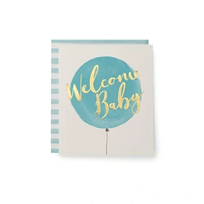 Image of UK Greetings Kindred Welcome Balloon Baby Boy Card, Multi, 137 mm x 159