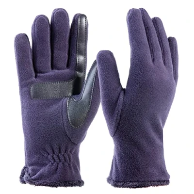 Image of isotoner Women&#039;s Stretch Fleece Gloves with Microluxe Lining and Smart Touch Technology Cold Weather, Midnight Blue Smartdri, One Size