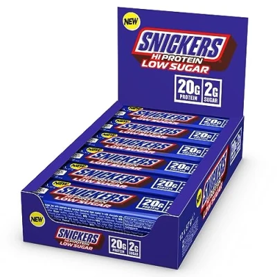 Image of Snickers Milk Chocolate Low Sugar Protein Bars (12 x 57g), Only 2g of per bar, Hi Energy Snack, 20g