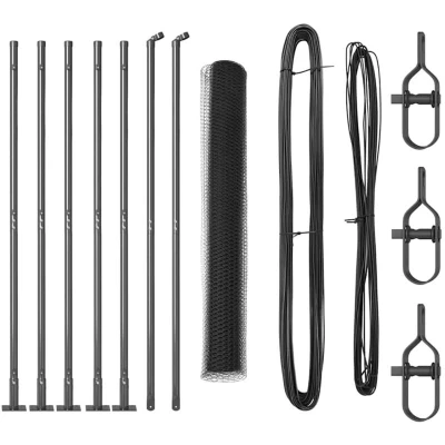 Image of vidaXL Hexagon Fence Grey 1x10 m Steel