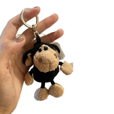 Image of JSGHGDF Cute Cartoon Plush Lamb Charm Keychain Soft Stuffed Ornament Keyring Lovely Pendants For Purse Bag Backpack