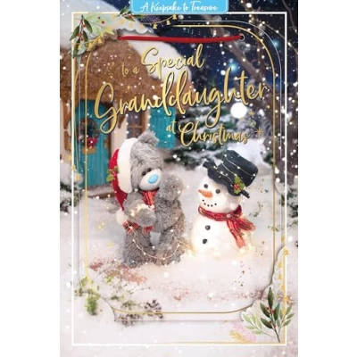 Image of Me To You Bear 3D Holographic Special Granddaughter Christmas Card