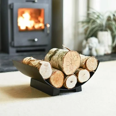 Image of Black Country Metal Works Media Luna Contemporary Log Holder