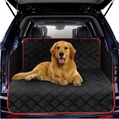 Image of Boot Liner, Dog Car Protector, Liners For Dogs, 4 Layers Quilted Waterproof Machine Washable &amp; Nonslip Mat with Bumper Flap Protection, , Liner Cars SUV