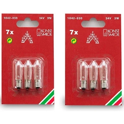 Image of 1042 030 Konstsmide Spare Replacement Welcome Candle Arch Light Bulbs, 34 V, 3 W, 6 Bulbs by