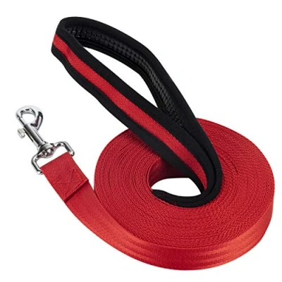 Image of Vivifying Dog Training Lead Leash, 32FT/10M Long Nylon Leash for Pet Tracking Obedience (Red)