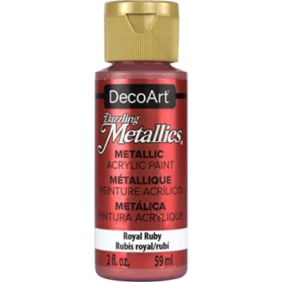Image of DecoArt Americana Acrylic Metallic Paint, Royal Ruby,59 ml (Pack of 1)