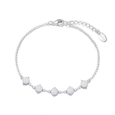 Image of Philip Jones Synthetic White Opal Gemstone Bracelet